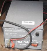 1 x Eurosonic 10-14 Amp Regulated DC Power Supply With Short Circuit Protection - Model ES10 P.S.U