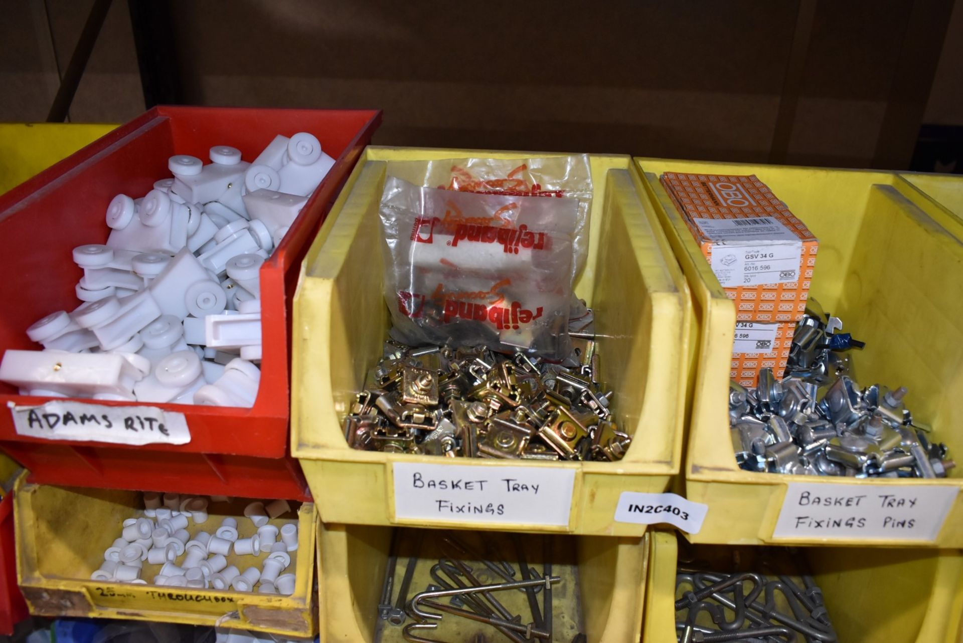 43 x Linbins With Contents - Clamps, Rod Connectors, Zebs, Washers, Bolts, Hex Nuts, Cleats & More! - Image 22 of 37