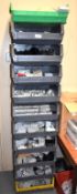 11 x Large Wide Linbins With Contents - Includes Assorted Circuit Breakers and More