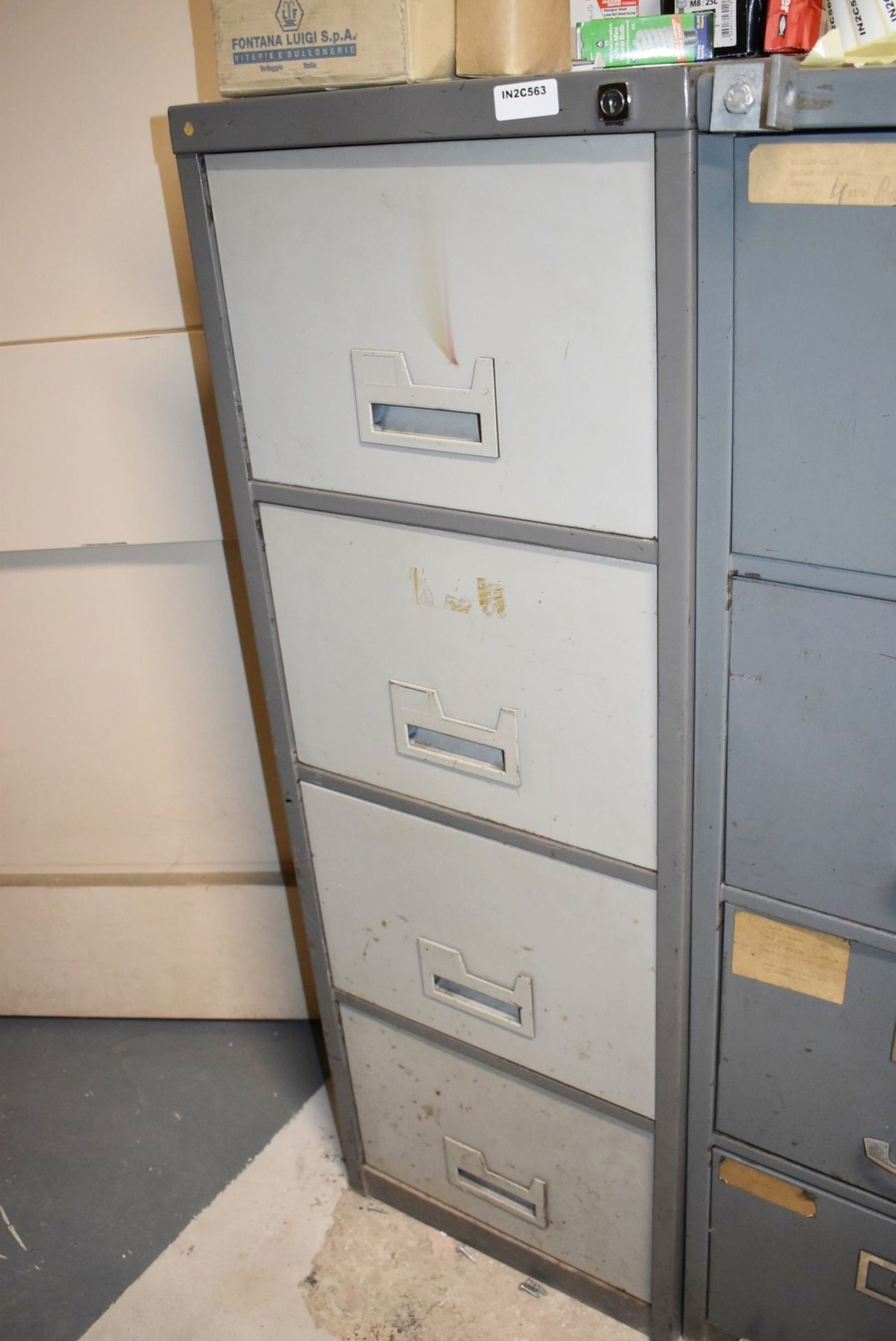 1 x Four Drawer Steel Filing Cabinet With Contents - Image 2 of 5