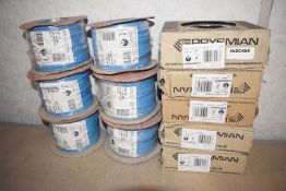 11 x Reels of Single Core 100m Blue 6491B Conduit Cable - New and Unused