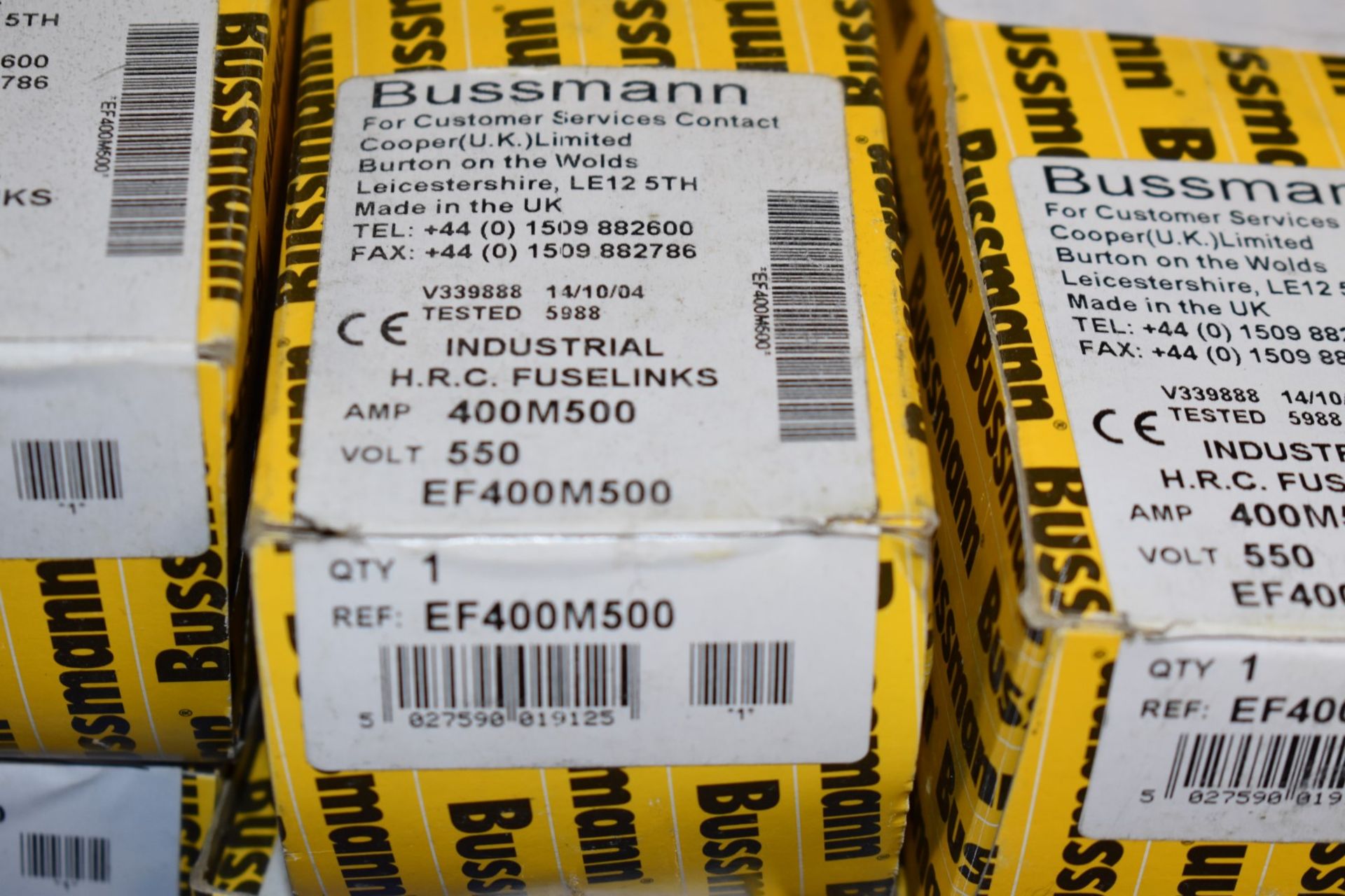 12 x Bussman 550v Industrial H.R.C Fuses - New Boxed Stock - Type EF400M500 - Image 3 of 3