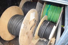 6 x Large Reels of Various Electrical Wire - Part Used Reels