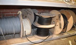 9 x Large Reels of Part Used Electrical Cable - Features Multicore Copper Reels