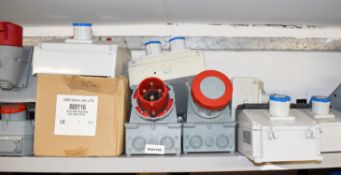 1 x Assorted Job Lot - Includes 3 Phase and 240v Industrial Plug Sockets - Includes 12 Items