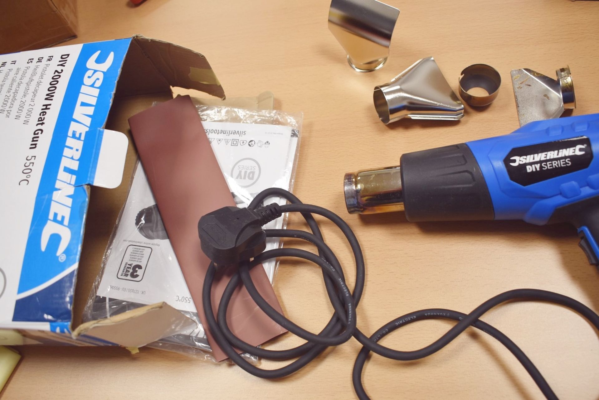 1 x Silverline DIY 200w 550c Heat Gun - Boxed With Accessories - Image 4 of 6