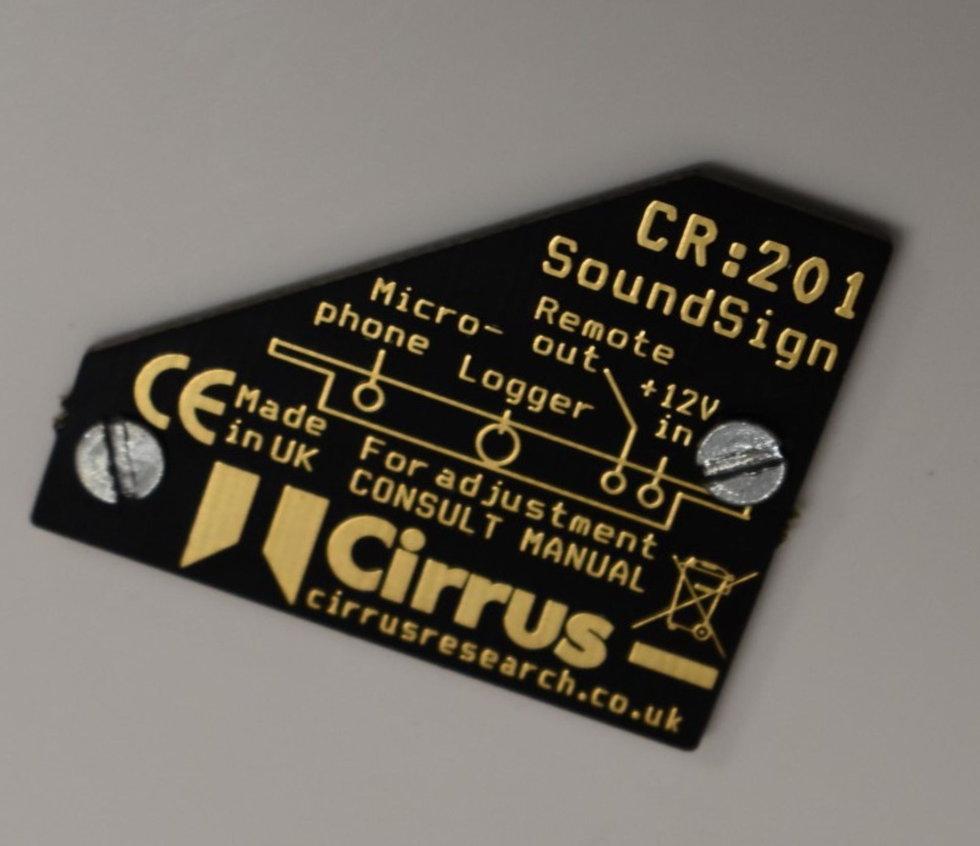 1 x Cirrus Sound Sign CR201 Noise Activated Warning LED Warning Sign - New Boxed Stock - RRP £360 - Image 5 of 5