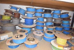 56 x Reels of Various Electrical Wire - Part Used Reels