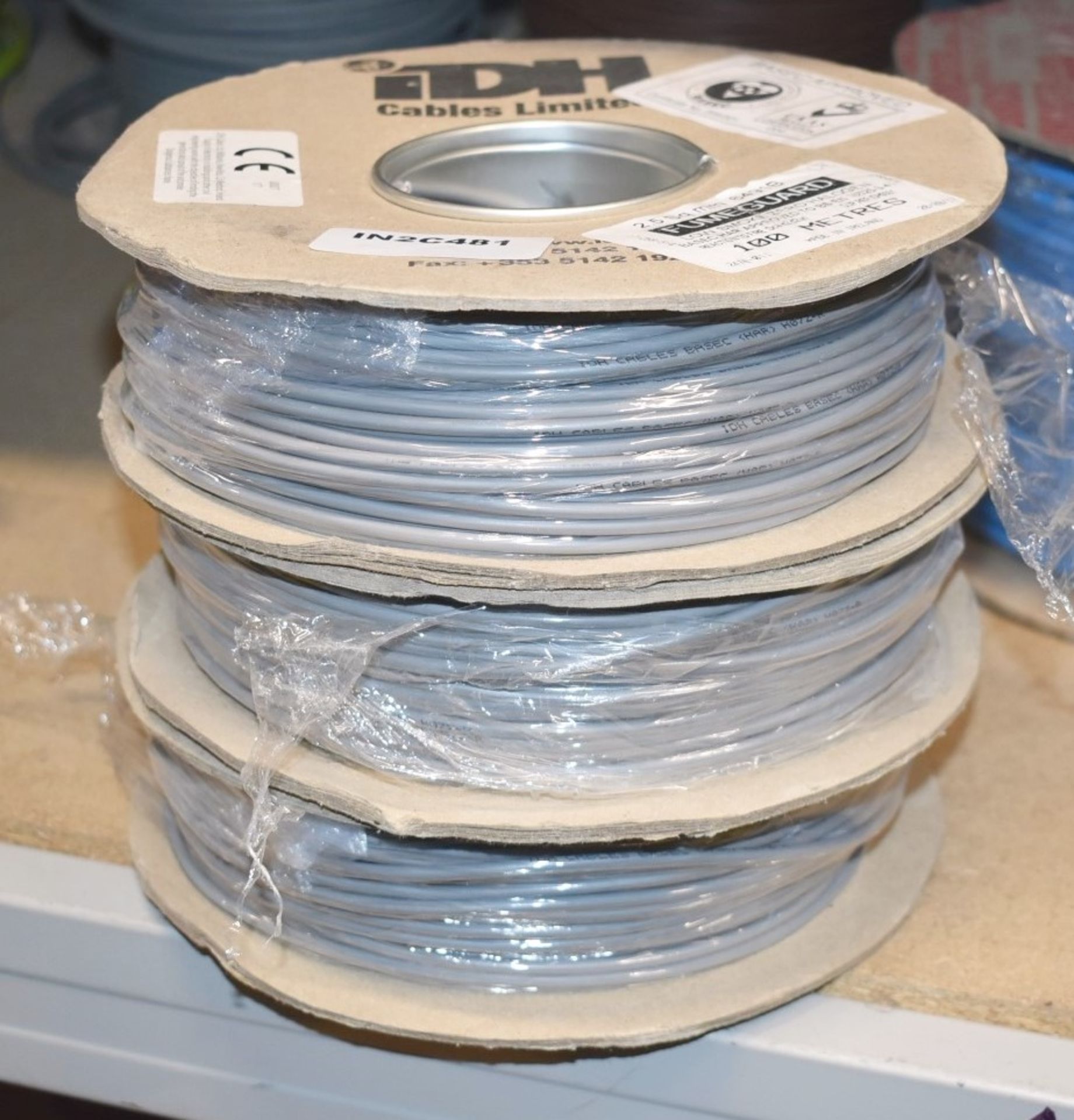 3 x Reels of 100m Fumeguard Grey 6491B Low Smoke & Zero Halogen Cable - Unused Stock - Image 4 of 4