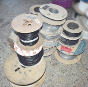 21 x Reels of Grey, Brown & Black Electrical Cable - New Reels and Part Used Reels of 100m Cable