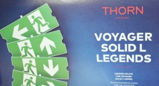 34 x Thorn Fire Escape Signs - For Voyager Solid L Legends Emergency Luminaires - New Stock