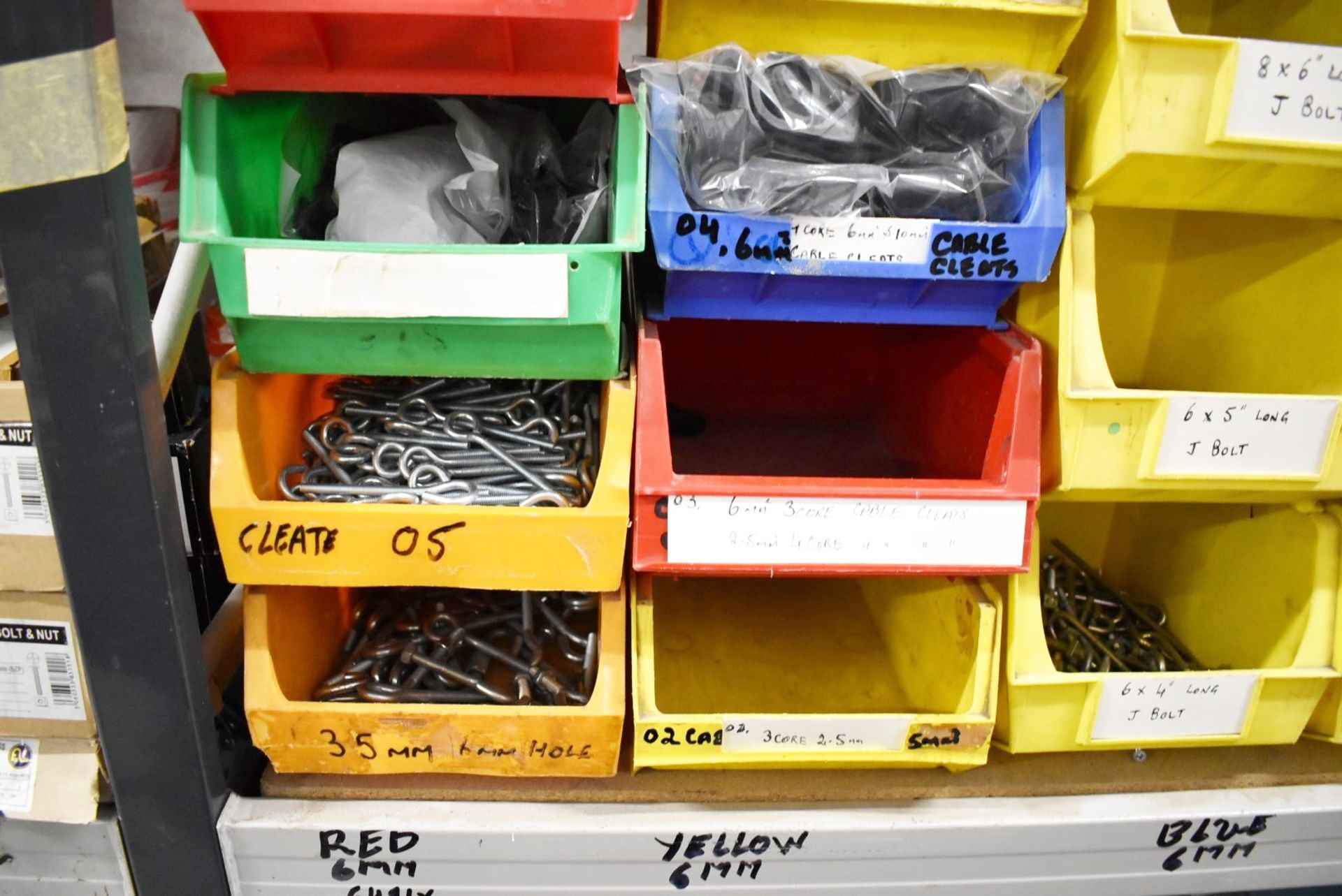 43 x Linbins With Contents - Clamps, Rod Connectors, Zebs, Washers, Bolts, Hex Nuts, Cleats & More! - Image 30 of 37