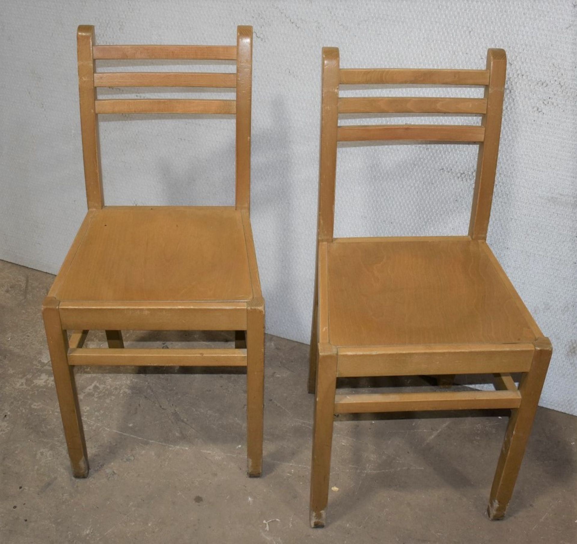 8 x Restaurant Dining Chairs With a Light Wood Finish - Image 2 of 5