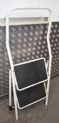 1 x Folding 2-Step Ladder In White - From a Popular Italian-American Diner