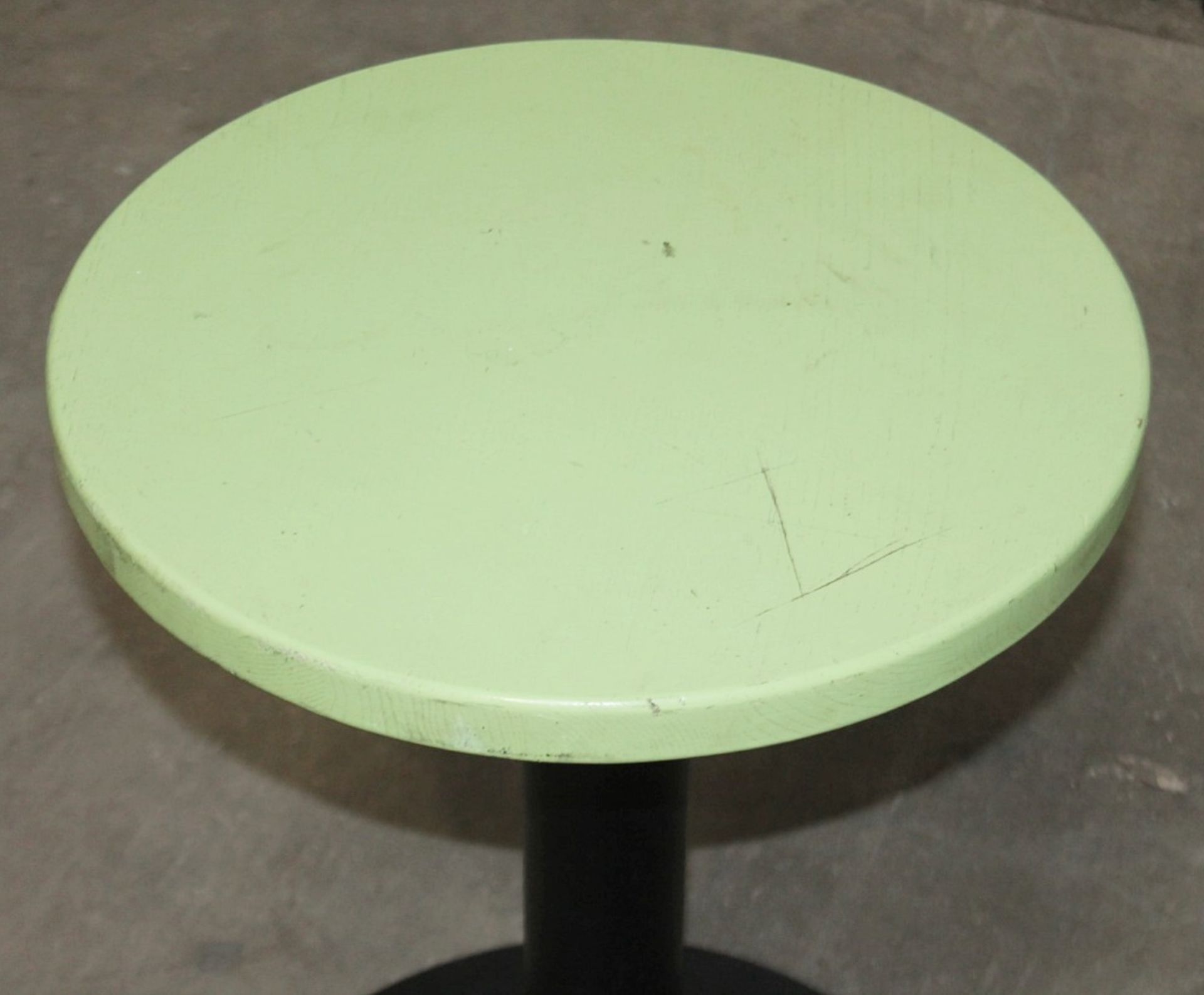 1 x Rustic Low Profile Bespoke Bar Table With A Lime Green Paineted Top - Dimensions: H61 x - Image 2 of 4