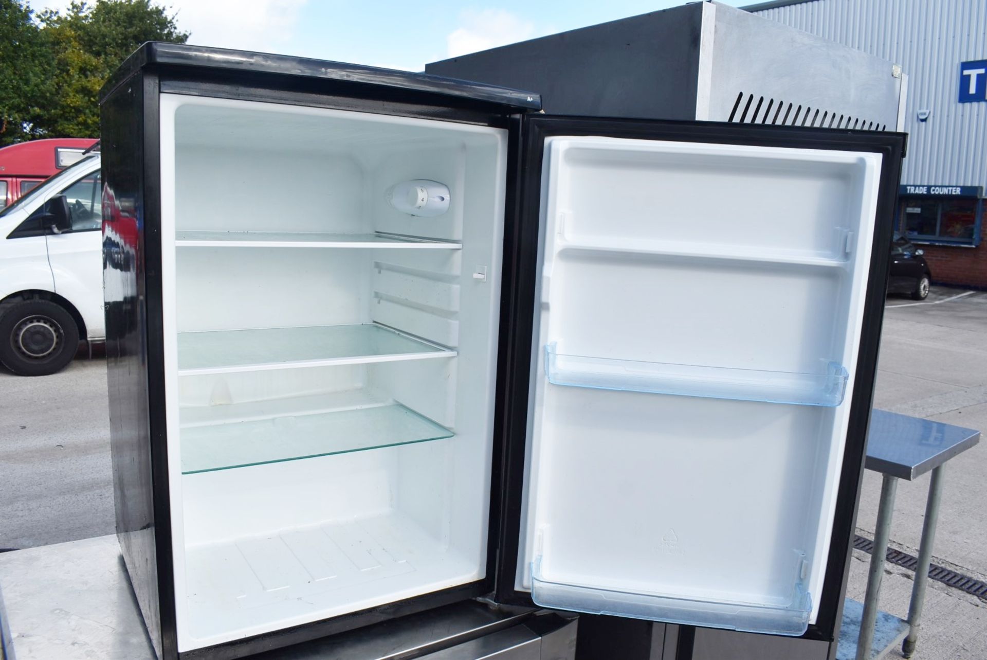 1 x LEC Undercounter Fridge in Black - Recently Removed From a Dark Kitchen Environment - Ref: DK112 - Image 2 of 3