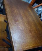 Set Of 4 x Rustic Hard Oak Top Dining Tables With Trimmed Edges & Black Metal Base L125cm