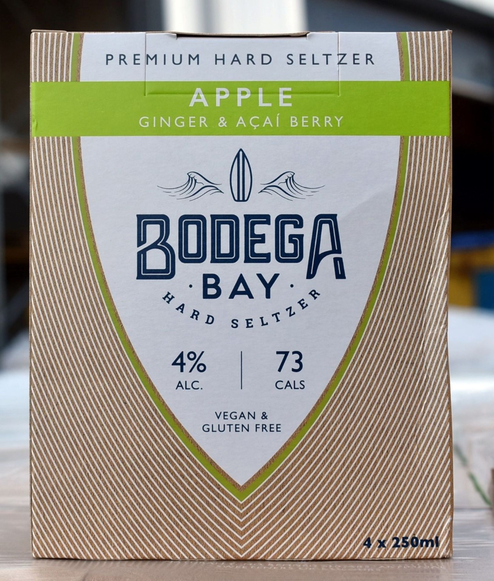 24 x Bodega Bay Hard Seltzer 250ml Alcoholic Sparkling Water Drinks - Apple Ginger & Acai Berry - 4% - Image 2 of 9