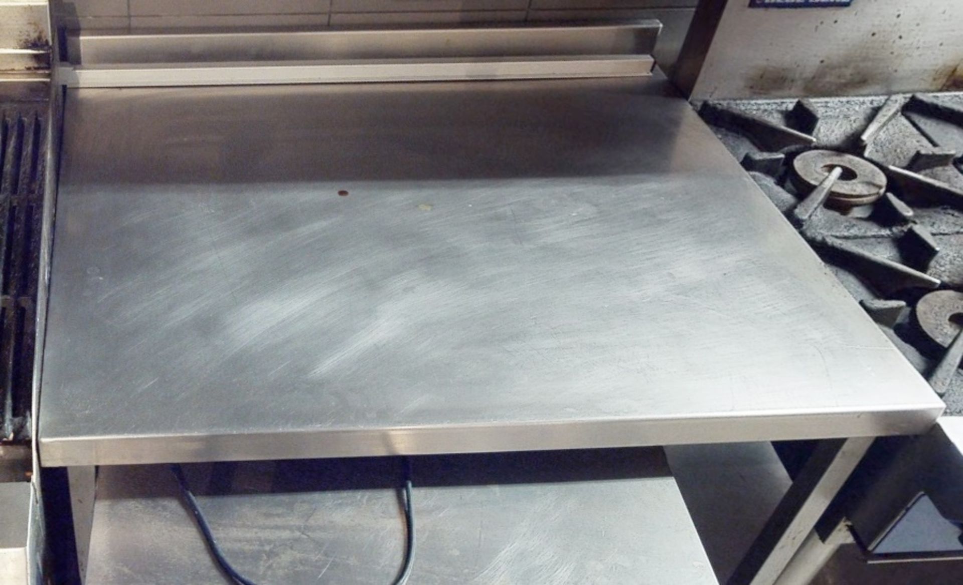 1 x Large Stainless Steel Prep Bench With Upstand And Undershelf