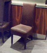9 x Restaurant Leather Upholstered  High-Back Dining Chairs In Brown - Ref: HRX242 WH2 - CL811 BEL -