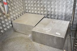 2 x Stainless Steel Plinths - Size: H20 x W40 x D40 cms