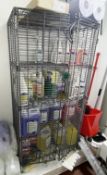 1 x Wines / Spirits Lockable Wire Security Cage - Features Four Tier Shelves