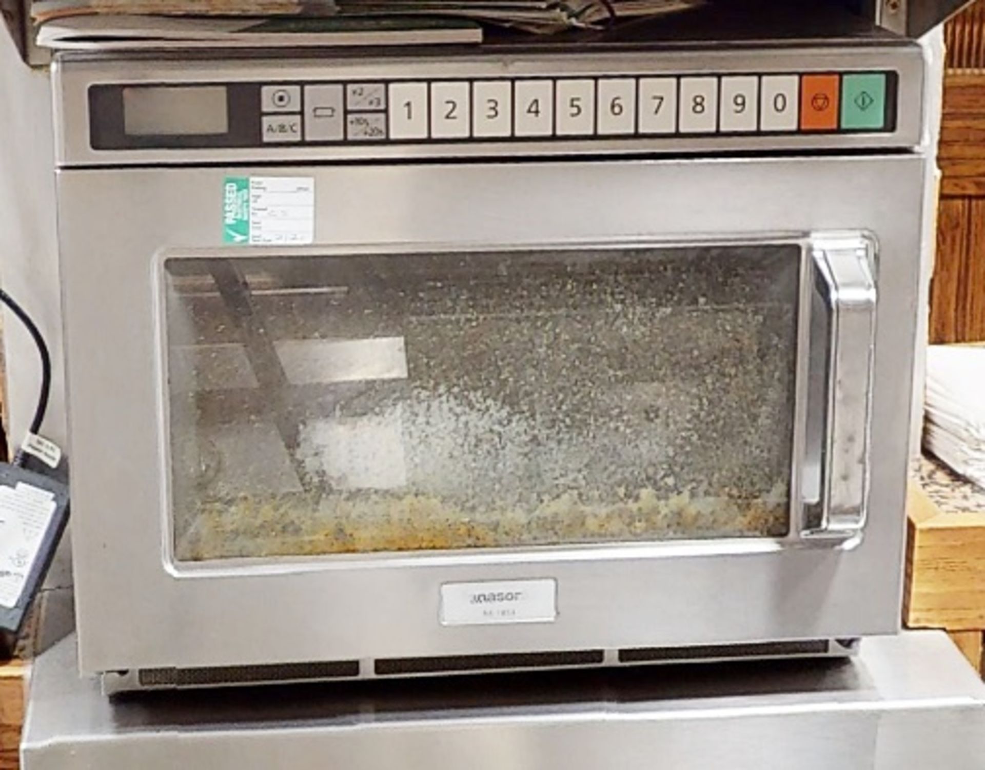 1 x Panasonic Commercial Microwave Oven Featuring A Stainless Steel Exterior And 'Microsave'