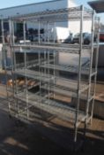 3 x Wire Shelving Racks For Cold Rooms / Commercial Kitchens - CL805 - Ref: GEN1006/7/8 VP LON -
