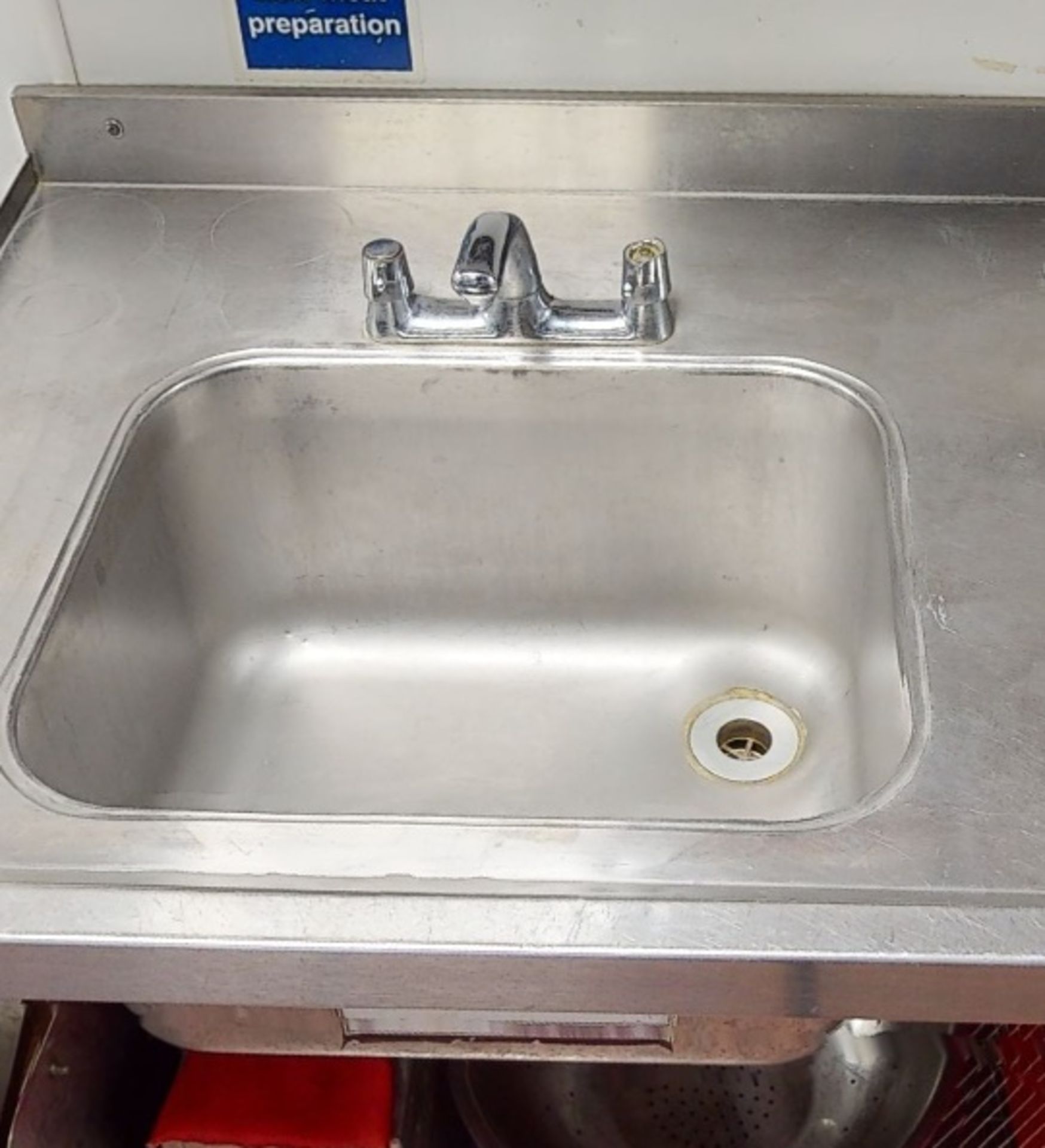 1 x Commercial 2.1-Metre Long Stainless Steel Double Basin With Under Shelf And Upstand - Image 3 of 3