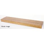 8 x Set Of - 50cm Wooden Floating Shelves In Rustic Chunky Oak Timber Finished In Oil And Wax