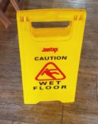 4 x JANTEX 'Caution Wet Floor' Yellow Sandwich Board Signs