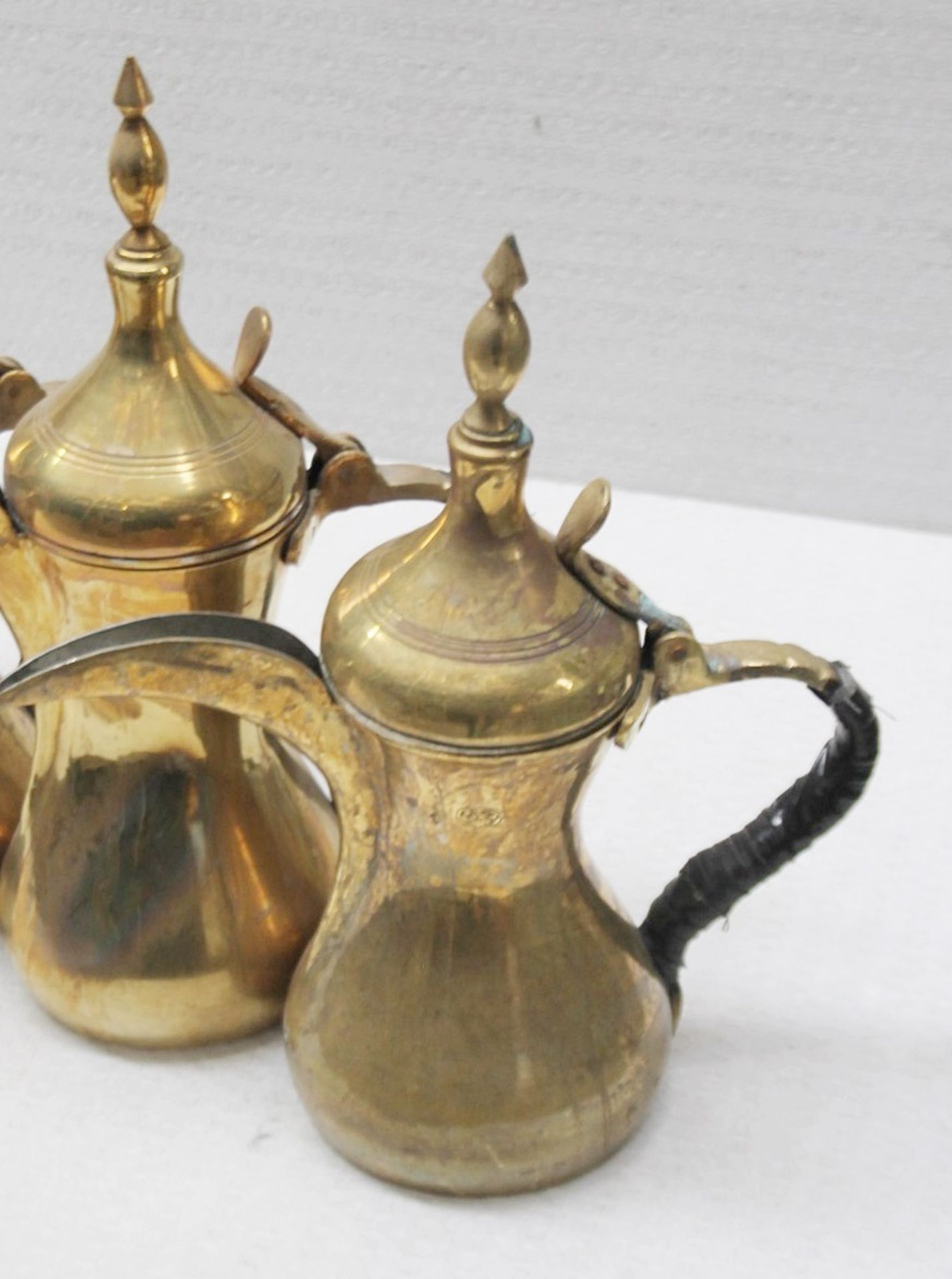 5 x Vintage Brass Arabic Dallah Coffee Pots - Recently Removed From A Well-known London Department - Image 4 of 5