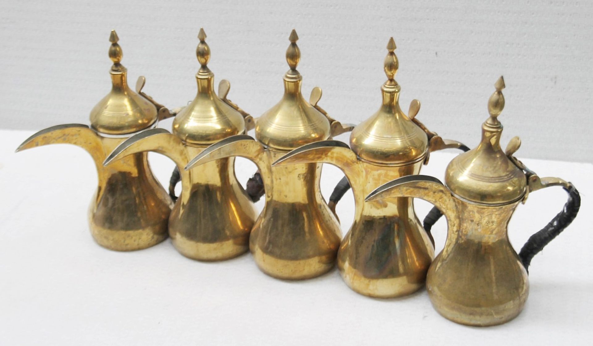 5 x Vintage Brass Arabic Dallah Coffee Pots - Recently Removed From A Well-known London Department - Image 3 of 5