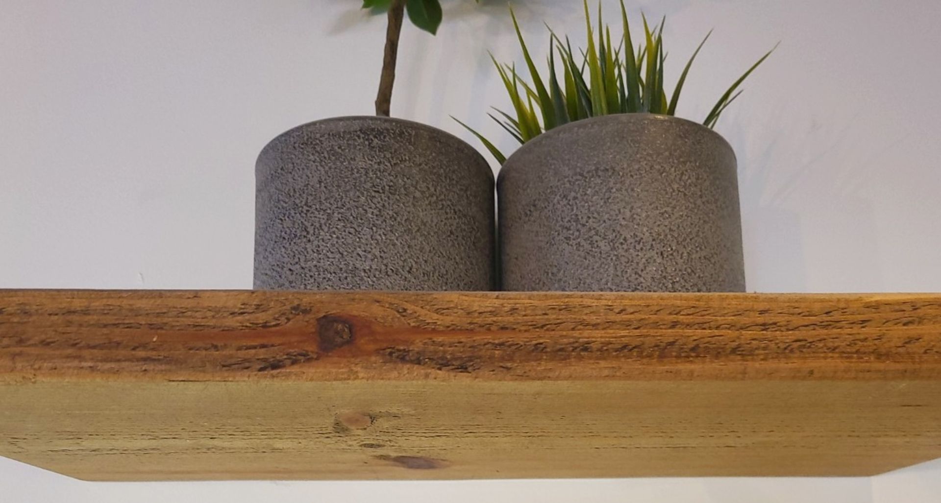 8 x Set Of - 50cm Wooden Floating Shelves In Rustic Chunky Oak Timber Finished In Oil And Wax - Image 6 of 9