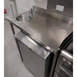 1 X PARRY Free Standing Stainless Steel Prep Table With Sink, Fixtures And Adjustable Feet