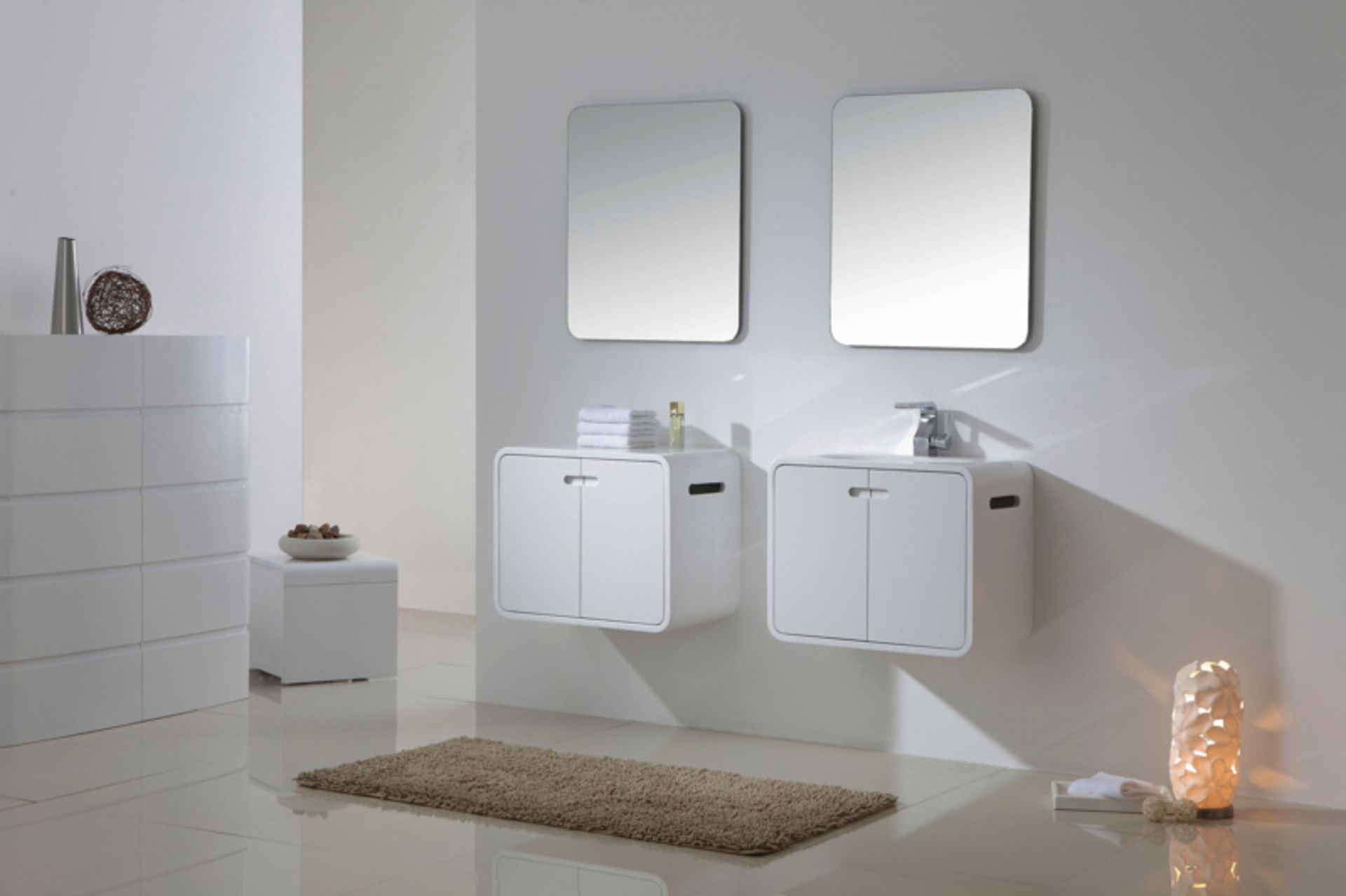 1 x Austin Bathrooms Cube Bathroom Vanity Unit With Integral Marbletech Sink Basin - 60 x 40 x 50 - Image 2 of 5