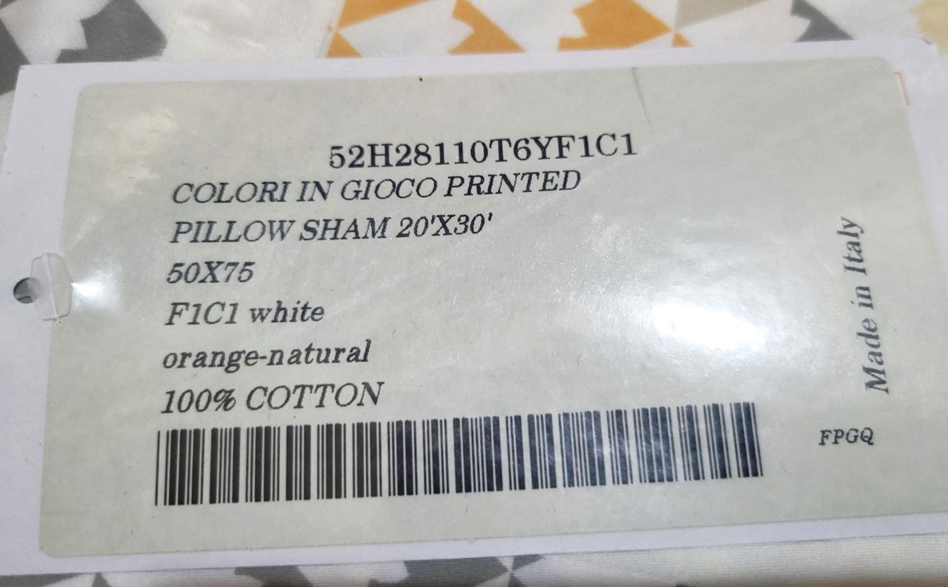 Set Of 2 x PRATESI Colori In Gioco Orange-Natural Printed Sham 75x50cm - Original Price £470.00 - Image 4 of 5