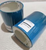 Set Of 2 x CHELSOM Small Cylindrical Cotton Aqua Shades 12x10cm