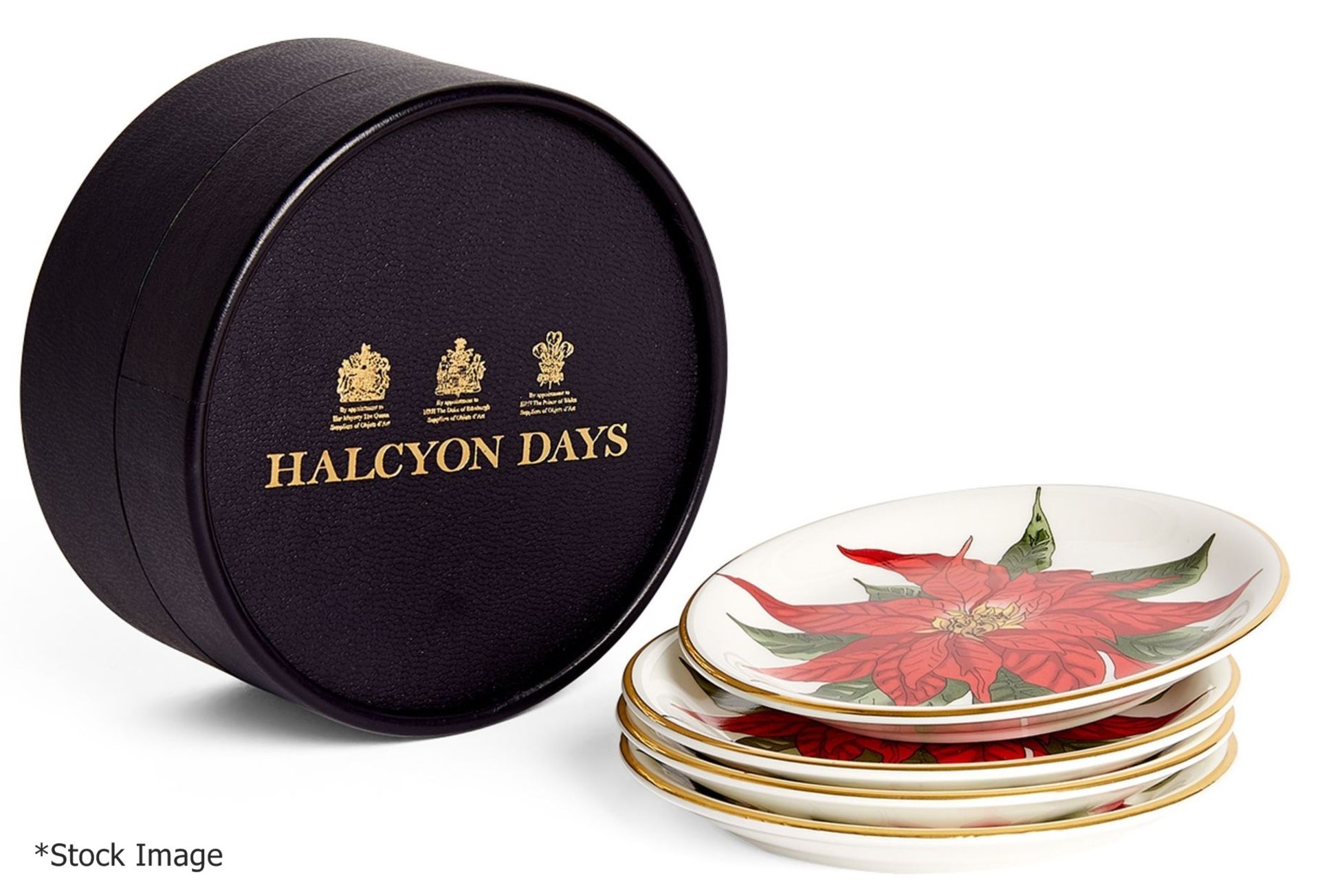 Set Of 4 x HALCYON DAYS 'Parterre' Fine Bone China Coasters - Original Price £95.00 - Boxed Stock - Image 2 of 5