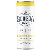 24 x Bodega Bay Hard Seltzer 250ml Alcoholic Sparkling Water Drinks - Elderflower Lemon & Mint