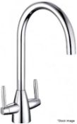 1 x CASSELLIE KTA016 CASSELLIE Dual Lever Mono Kitchen Sink Mixer Tap - Ref: KTA016 - New & Boxed