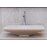 1 x Stonearth 'Karo' Solid Travertine Stone Countertop Sink Basin - New Boxed Stock - RRP £525 -