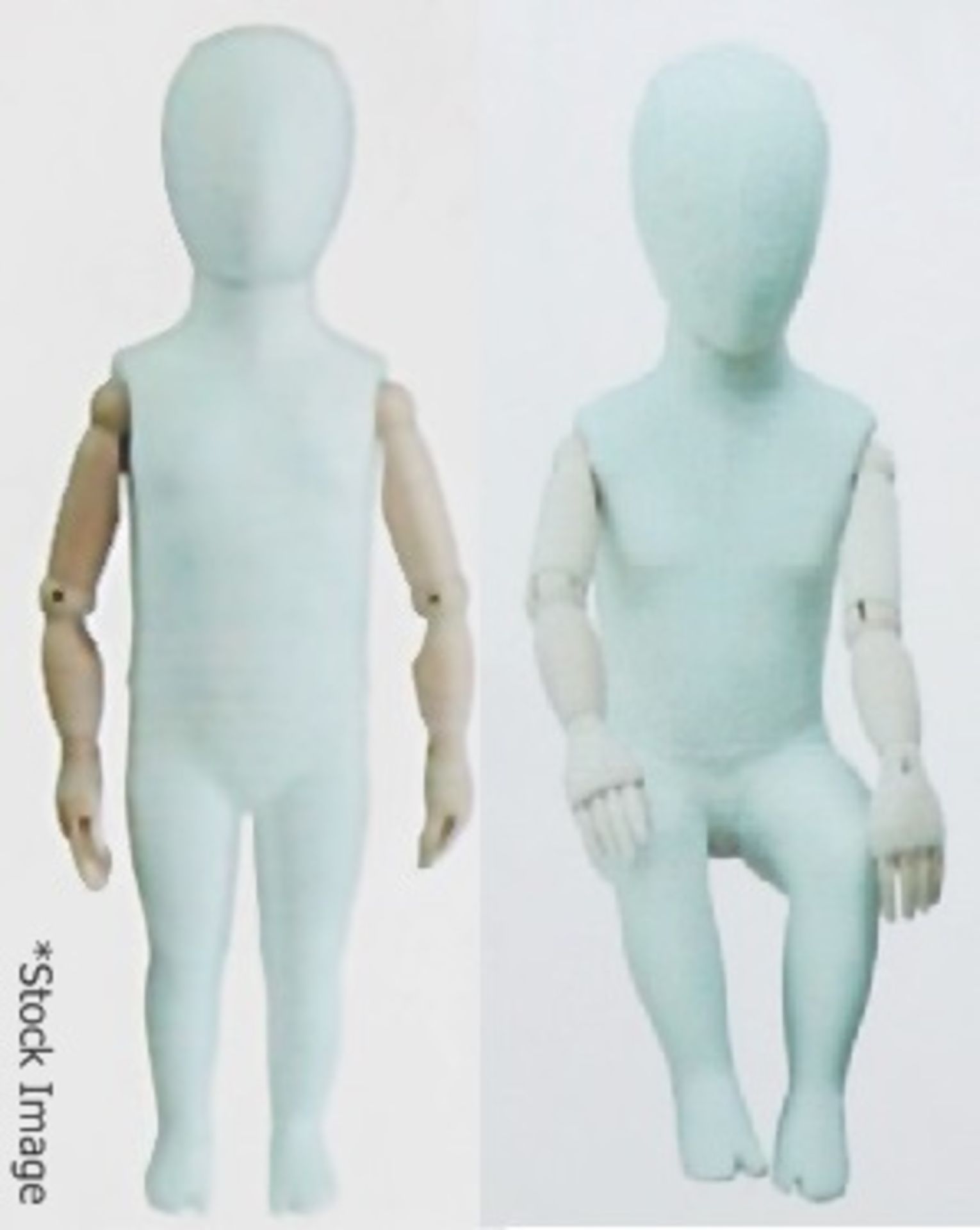 5 x Assorted ATREZZO Commercial High-grade BABY Shop Mannequin Dummies With Posable Wooden Arms -