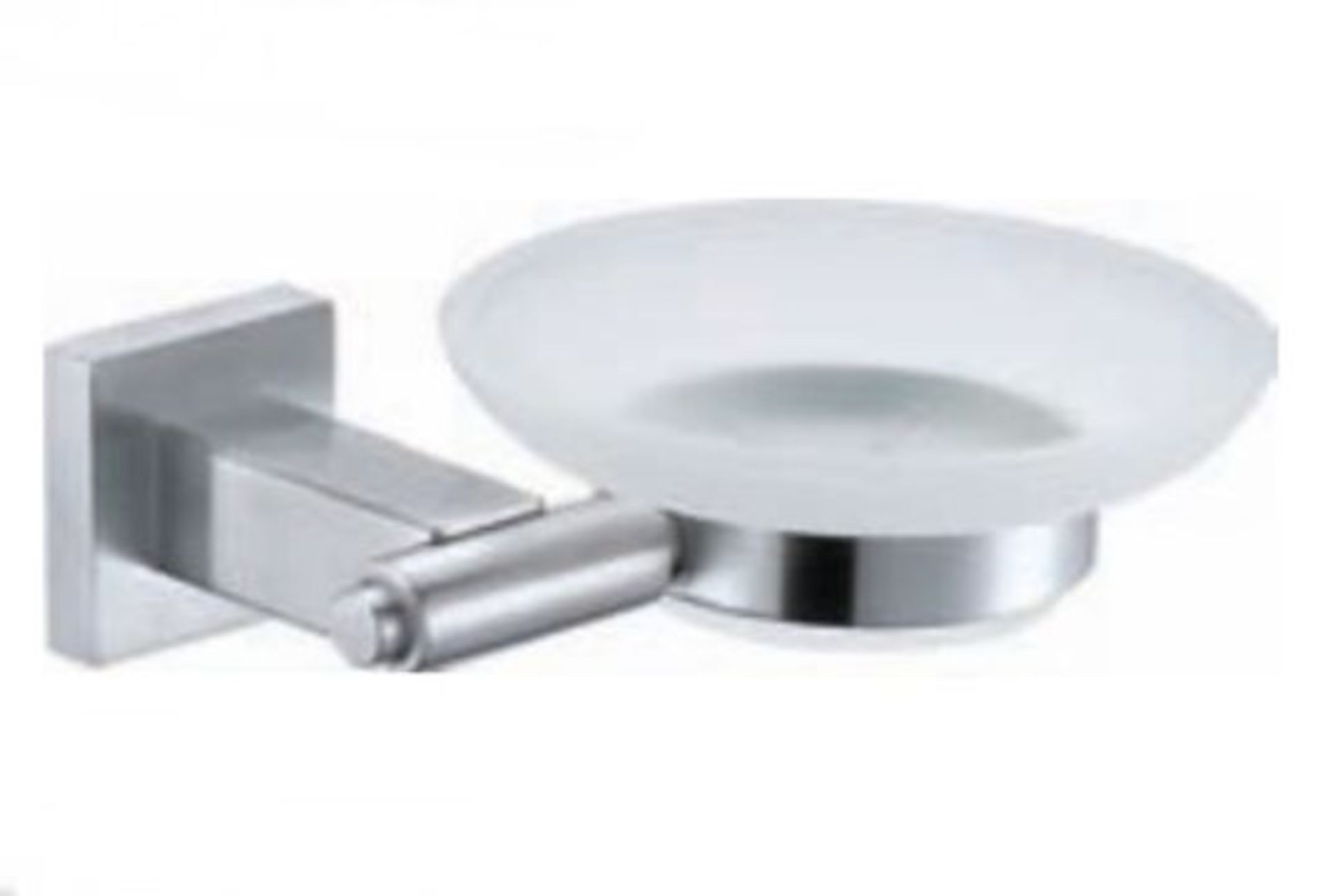 2 x Stonearth Soap Dish Holder With Frosted Glasses - Solid Stainless Steel Bathroom Accessory -