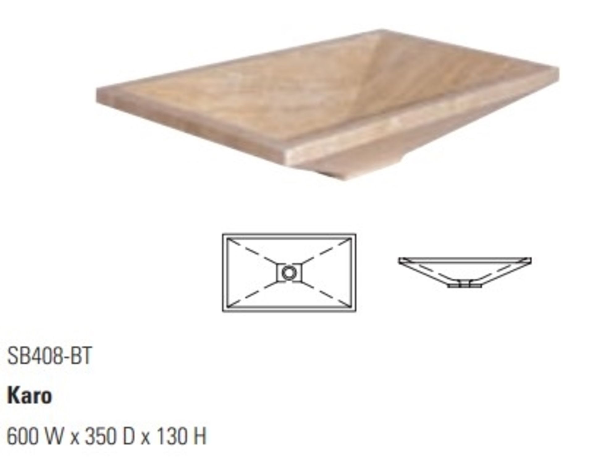 1 x Stonearth 'Karo' Solid Travertine Stone Countertop Sink Basin - New Boxed Stock - RRP £525 - - Image 8 of 8