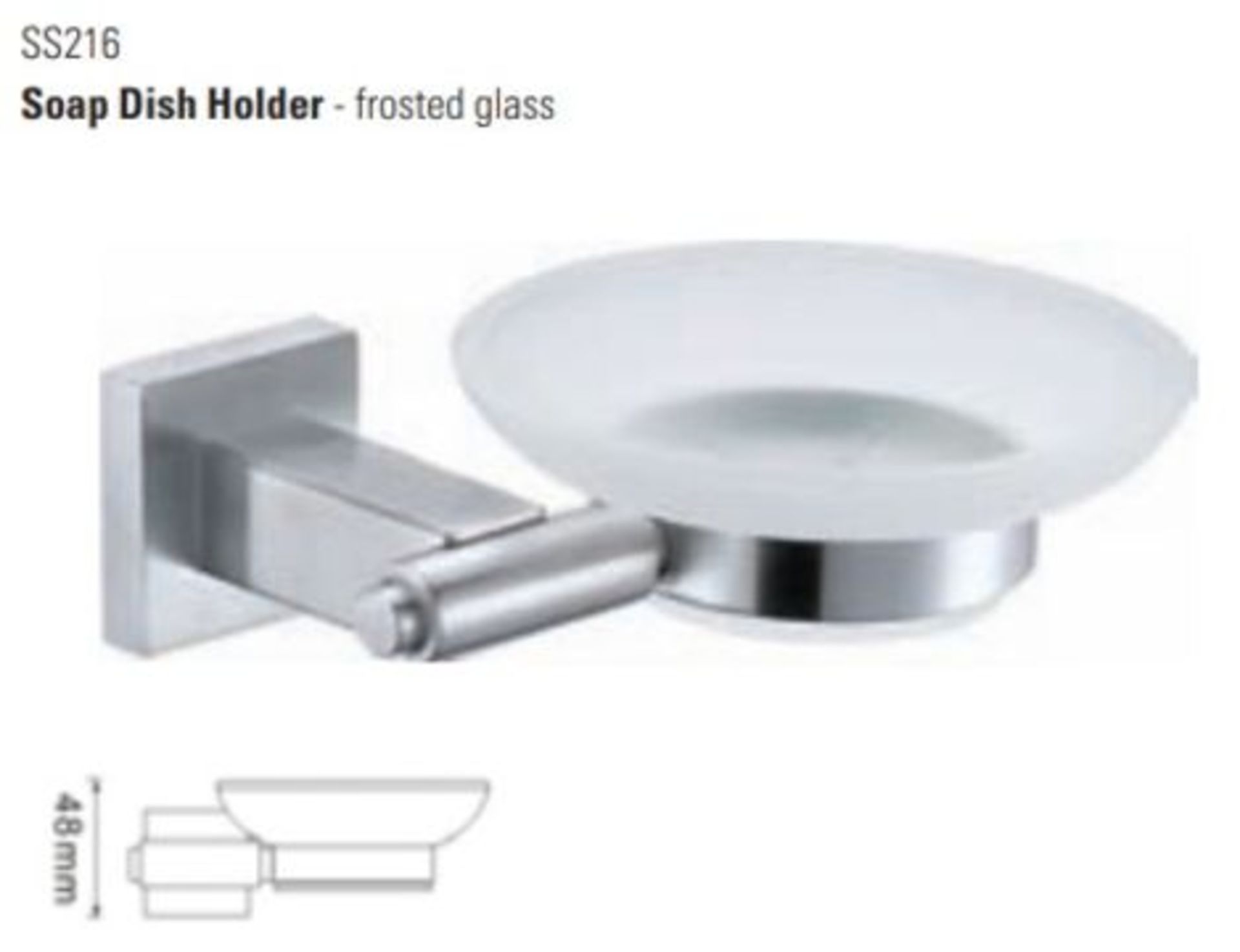 2 x Stonearth Soap Dish Holder With Frosted Glasses - Solid Stainless Steel Bathroom Accessory - - Image 2 of 2