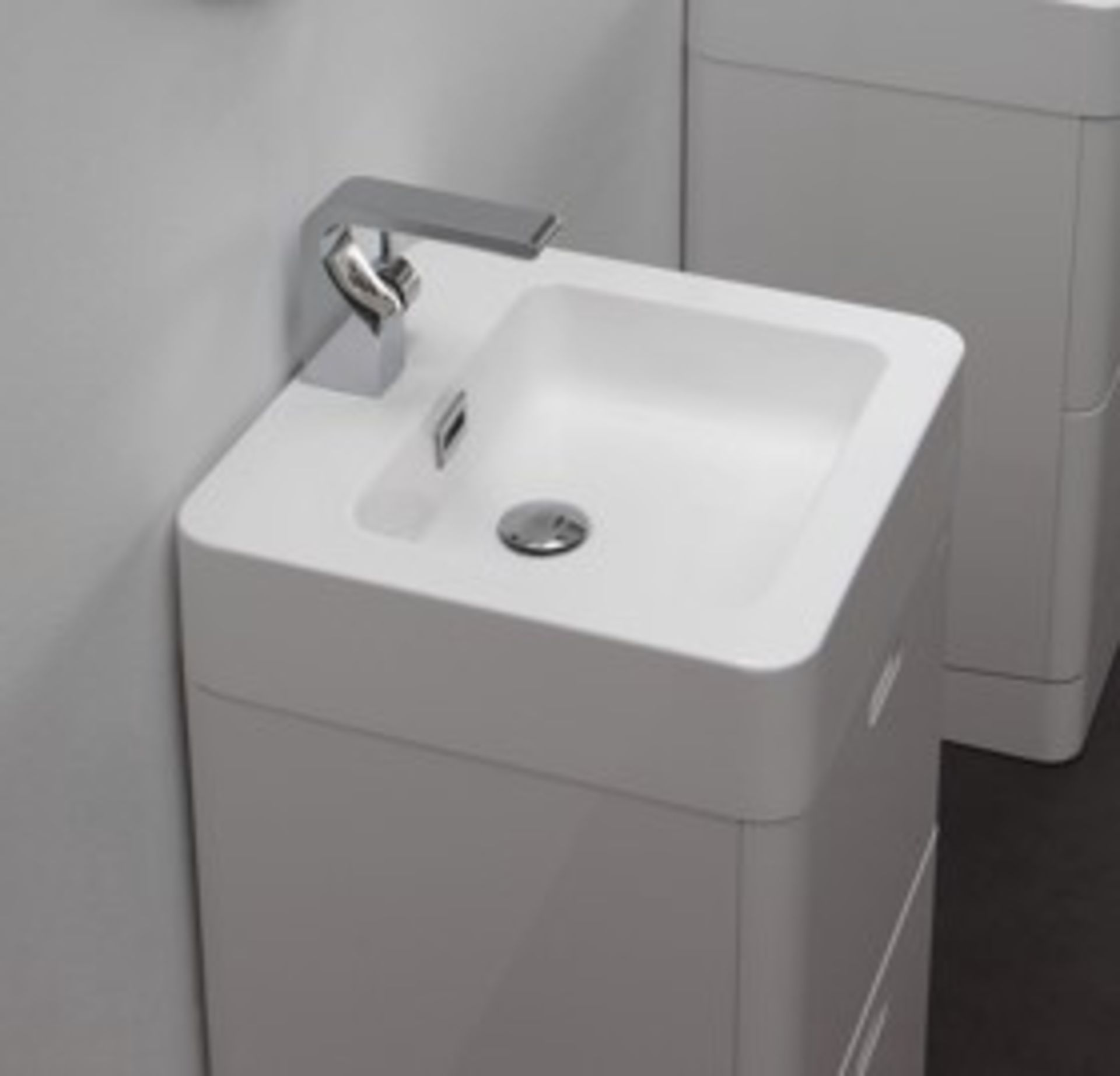 1 x Austin Bathrooms Urban Mini Stack 45 Bathroom Vanity Unit With Marbletech Sink Basin - 45cm Wide - Image 4 of 6