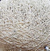 1 x BLUESUNTREE Elegant 88cm Off White Woven String Resin Nest Ball Pendant Lamp Wired For Mains