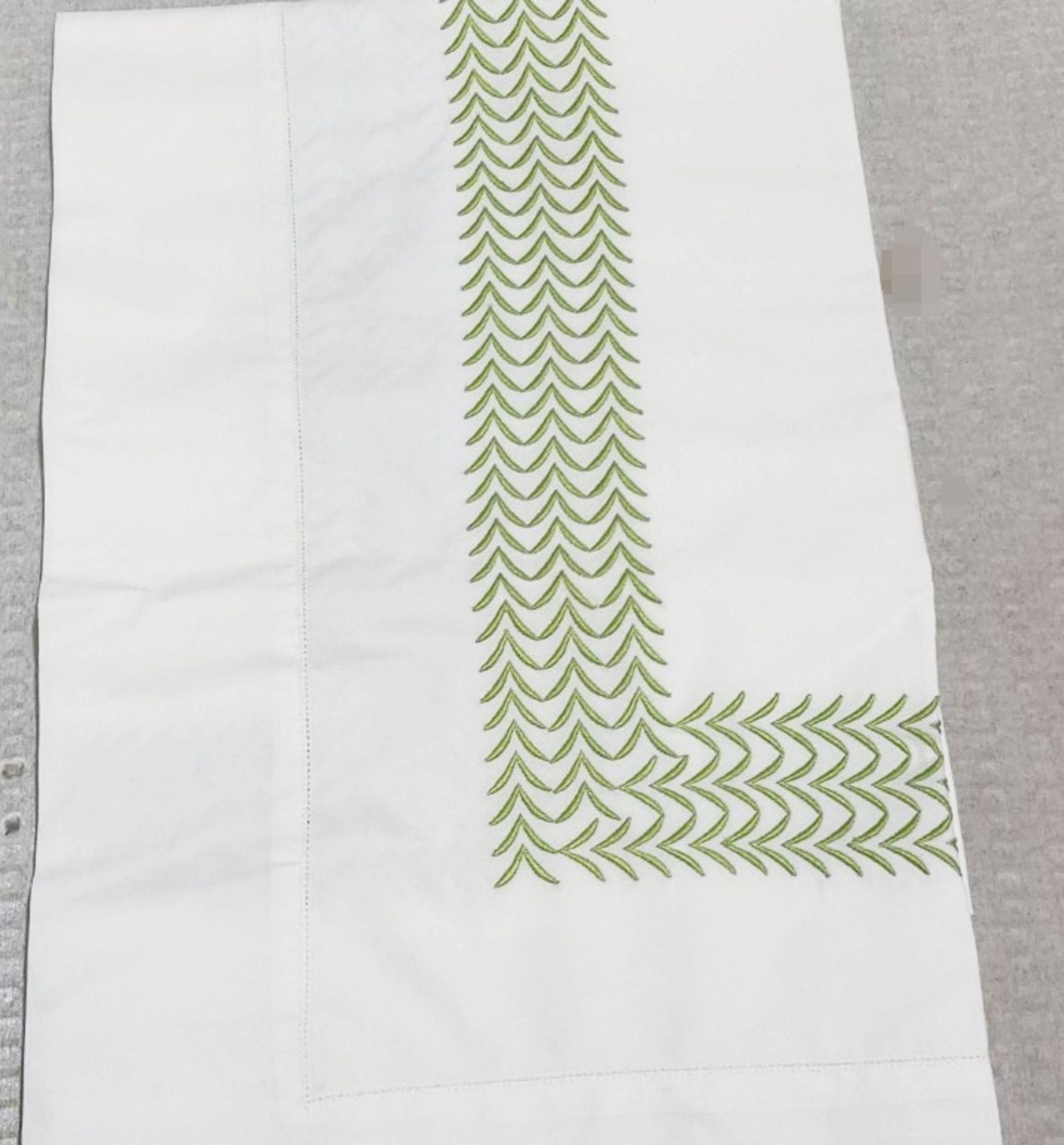 Set Of 2 PRATESI Bisanzio Sage Green Embroidered On Angel Skin Shams 65x65cm - Image 3 of 4
