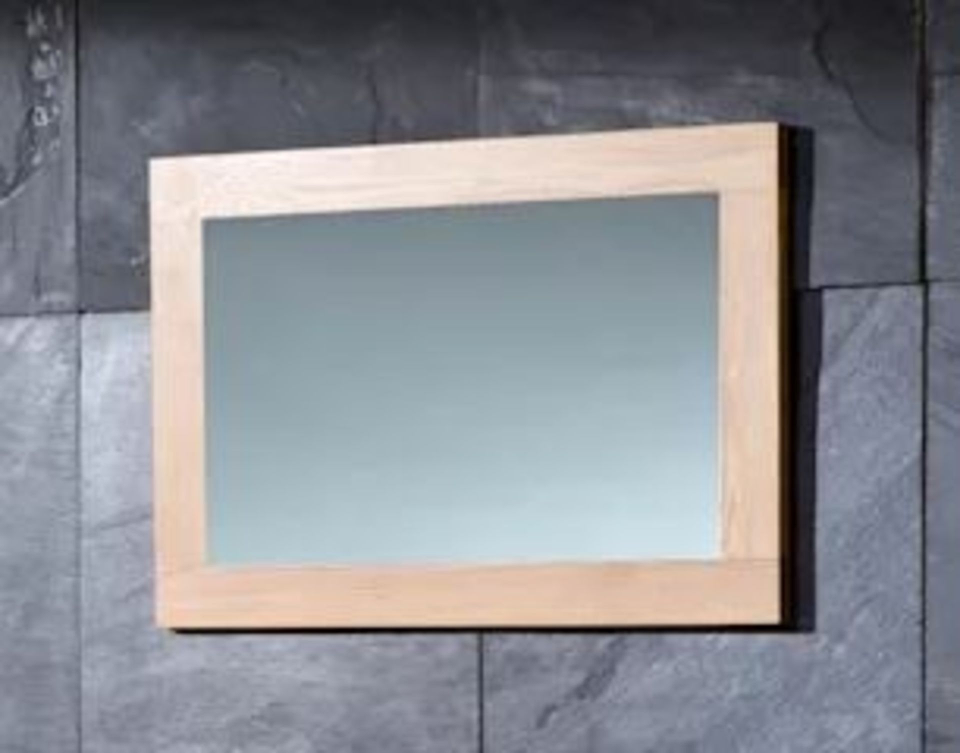 1 x Stonearth Large Bathroom Wall Mirror - American Solid Oak Frame With Bevelled Glass - Size: H750 - Image 11 of 12